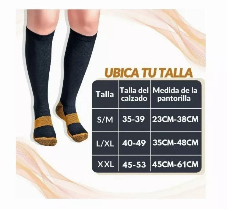 LegVital™ Medias Terapéuticas Antivarices con Fibras de Cobre