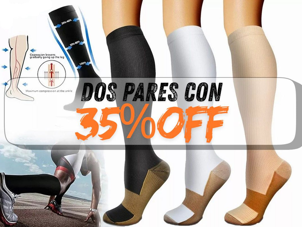 LegVital™ Medias Terapéuticas Antivarices con Fibras de Cobre